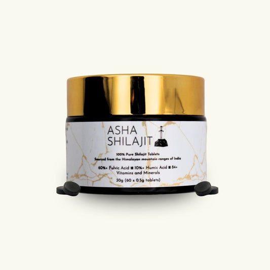 100% Pure Himalayan Shilajit - Cold - Pressed Resin Tablets - Asha Shilajit