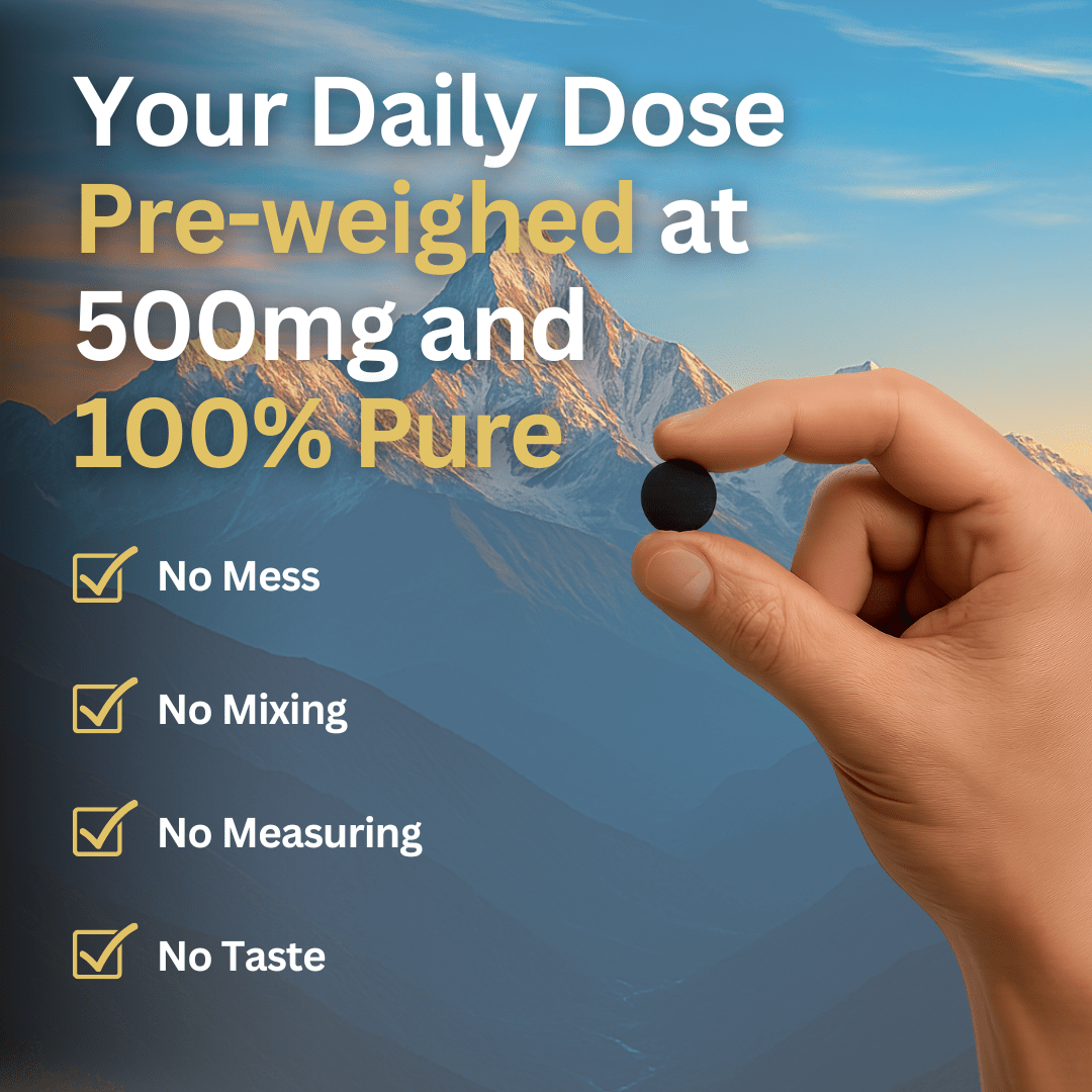 100% Pure Himalayan Shilajit - Cold - Pressed Resin Tablets - Asha Shilajit