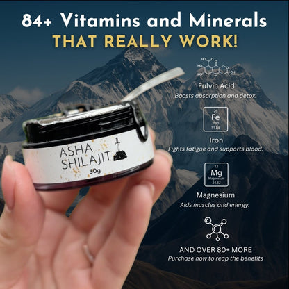 100% Pure Himalayan Shilajit - Resin & Tablet Bundle - Asha Shilajit