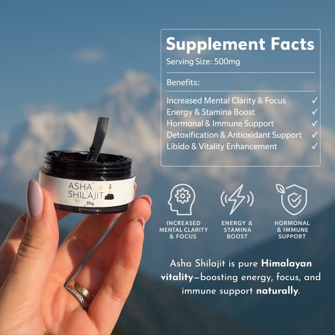 100% Pure Himalayan Shilajit - Resin & Tablet Bundle - Asha Shilajit