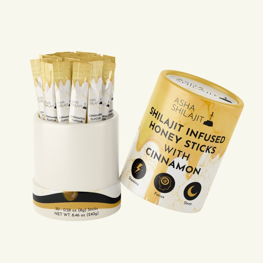 100% Pure Himalayan Shilajit - Infused Cinnamon Honey Sticks